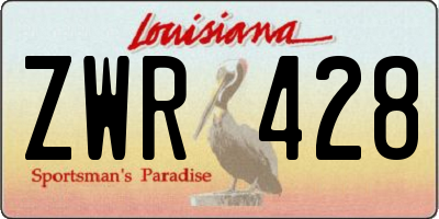 LA license plate ZWR428