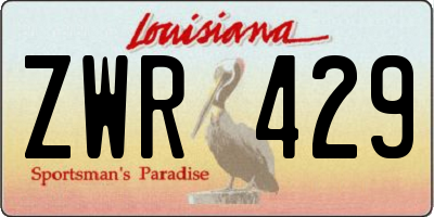 LA license plate ZWR429