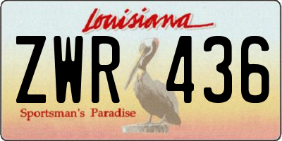 LA license plate ZWR436