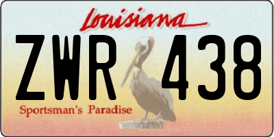 LA license plate ZWR438