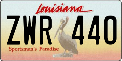 LA license plate ZWR440