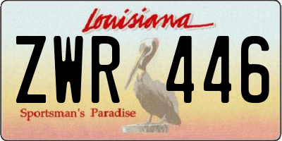 LA license plate ZWR446