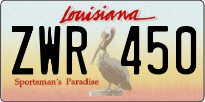 LA license plate ZWR450