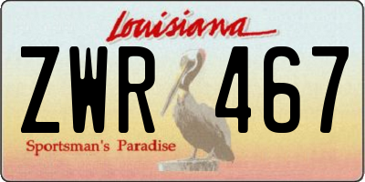 LA license plate ZWR467