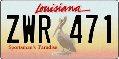 LA license plate ZWR471