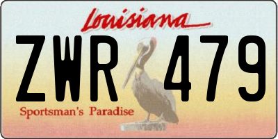 LA license plate ZWR479