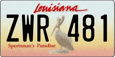 LA license plate ZWR481