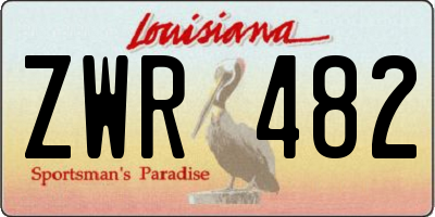 LA license plate ZWR482