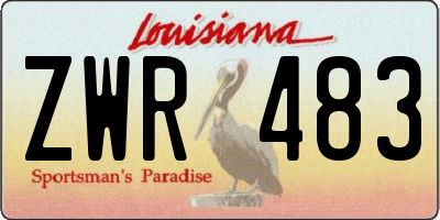 LA license plate ZWR483