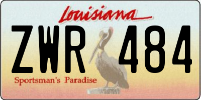 LA license plate ZWR484