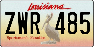 LA license plate ZWR485