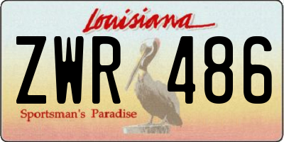 LA license plate ZWR486