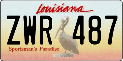 LA license plate ZWR487