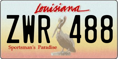 LA license plate ZWR488