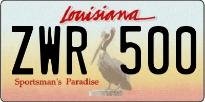 LA license plate ZWR500