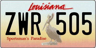 LA license plate ZWR505