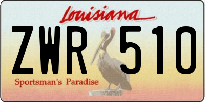 LA license plate ZWR510