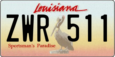LA license plate ZWR511