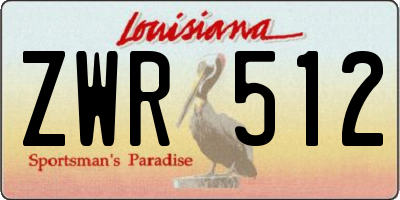 LA license plate ZWR512