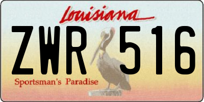 LA license plate ZWR516