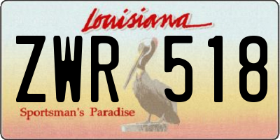 LA license plate ZWR518