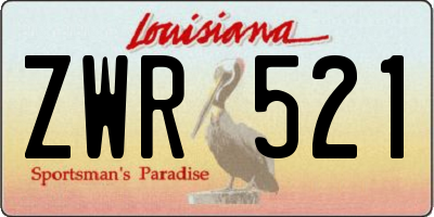 LA license plate ZWR521