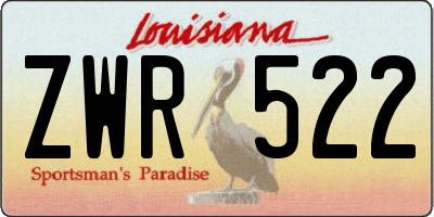 LA license plate ZWR522