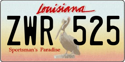 LA license plate ZWR525