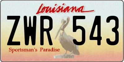 LA license plate ZWR543