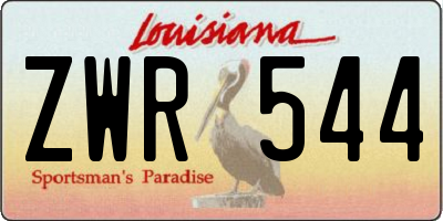 LA license plate ZWR544