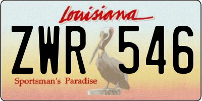 LA license plate ZWR546