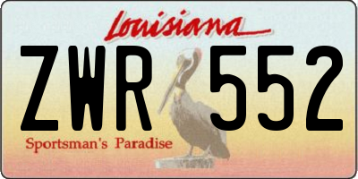 LA license plate ZWR552