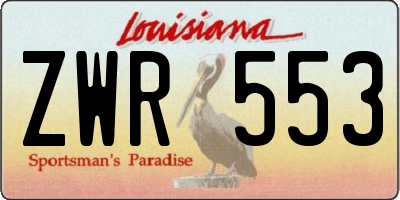 LA license plate ZWR553