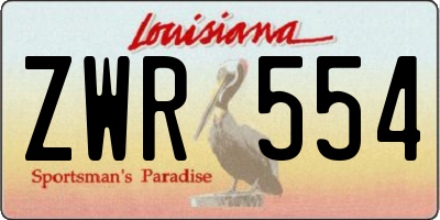 LA license plate ZWR554