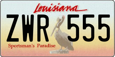 LA license plate ZWR555