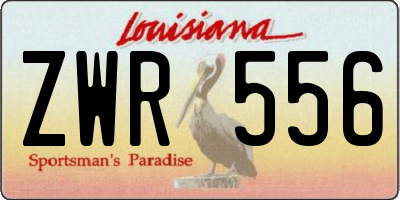 LA license plate ZWR556