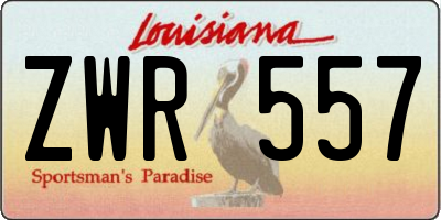 LA license plate ZWR557