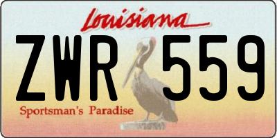 LA license plate ZWR559