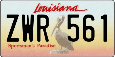 LA license plate ZWR561