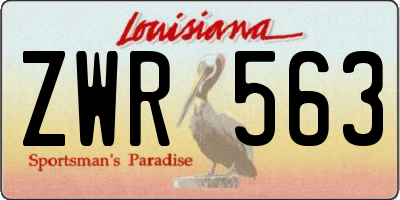 LA license plate ZWR563