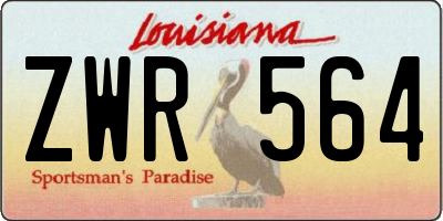 LA license plate ZWR564