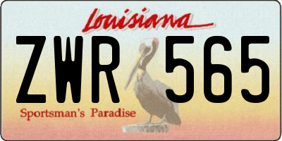 LA license plate ZWR565