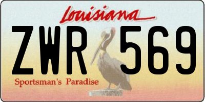 LA license plate ZWR569