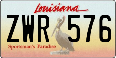 LA license plate ZWR576