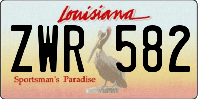 LA license plate ZWR582