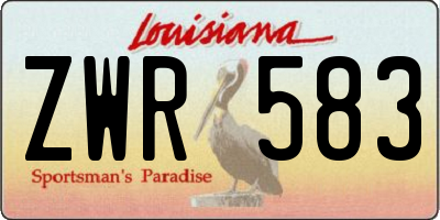 LA license plate ZWR583