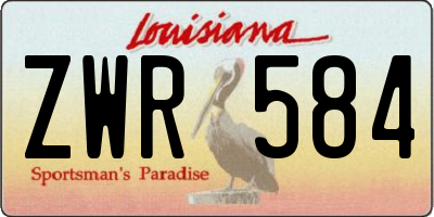 LA license plate ZWR584