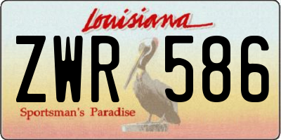 LA license plate ZWR586