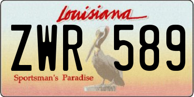 LA license plate ZWR589