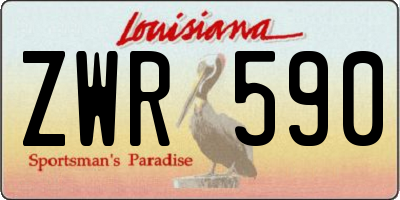 LA license plate ZWR590